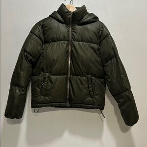 Ci Sono Olive Green Outerwear Puff Jacket Full Zip Sz Small